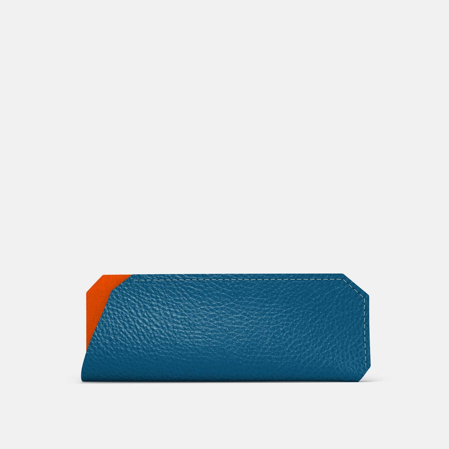 Leather Glasses case - Turquoise Blue and Orange - RYAN London