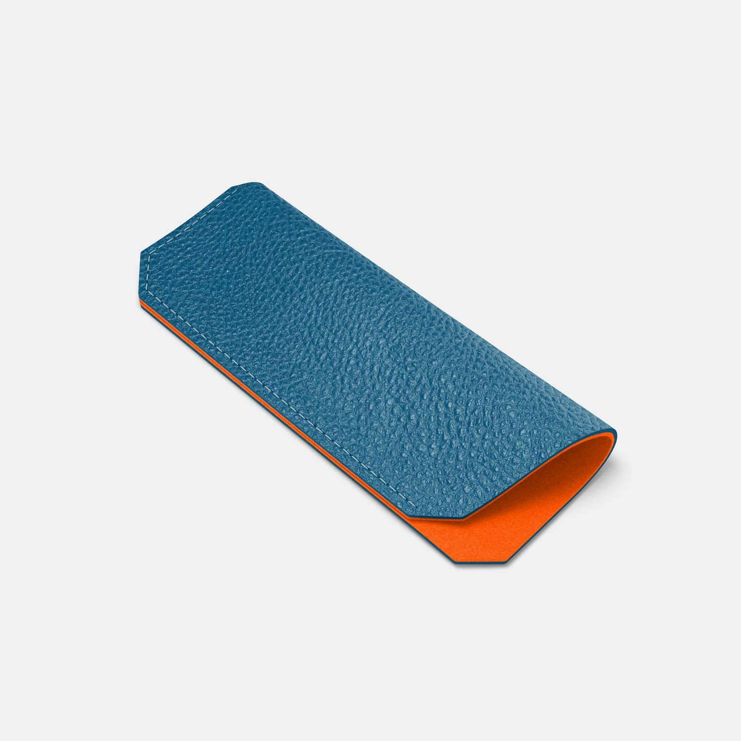 Leather Glasses case - Turquoise Blue and Orange - RYAN London